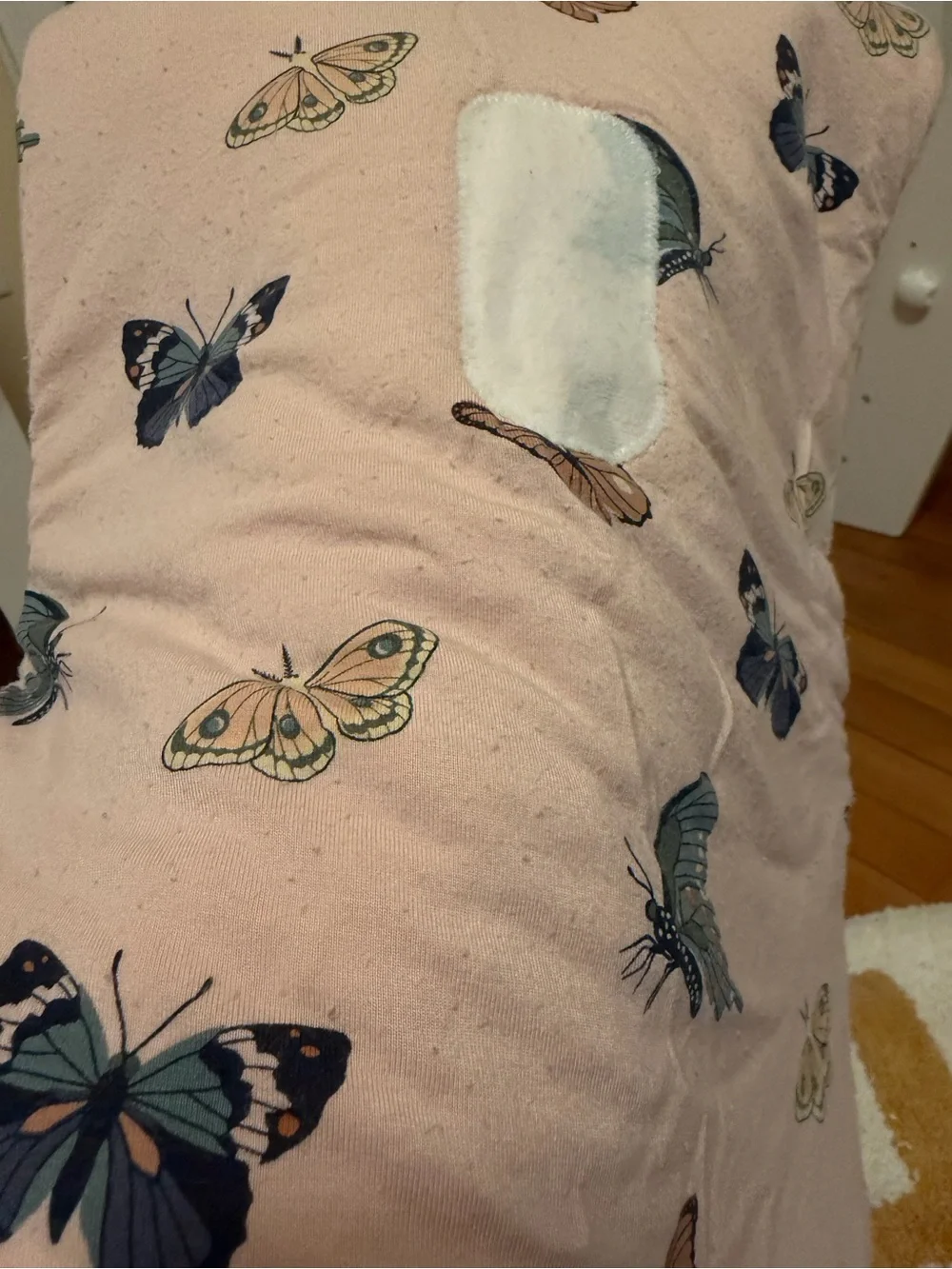 Kyte BABY Pink Butterfly Sleep Sack with Blue & Tan Accents
